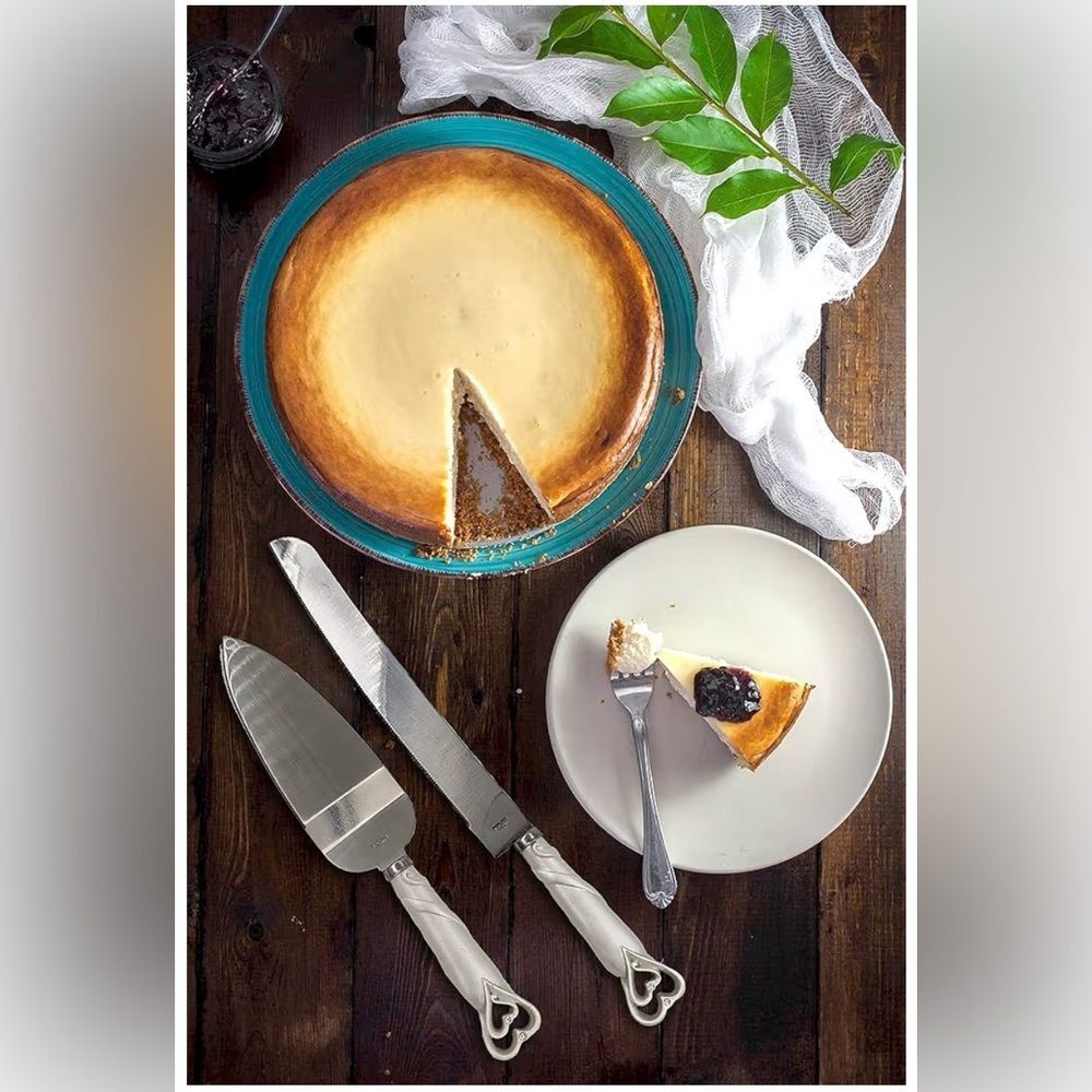 FASHIONCRAFT Hearts Handle Cake Knife & Server Set, Stainless‎ Steel, 2-Piece
